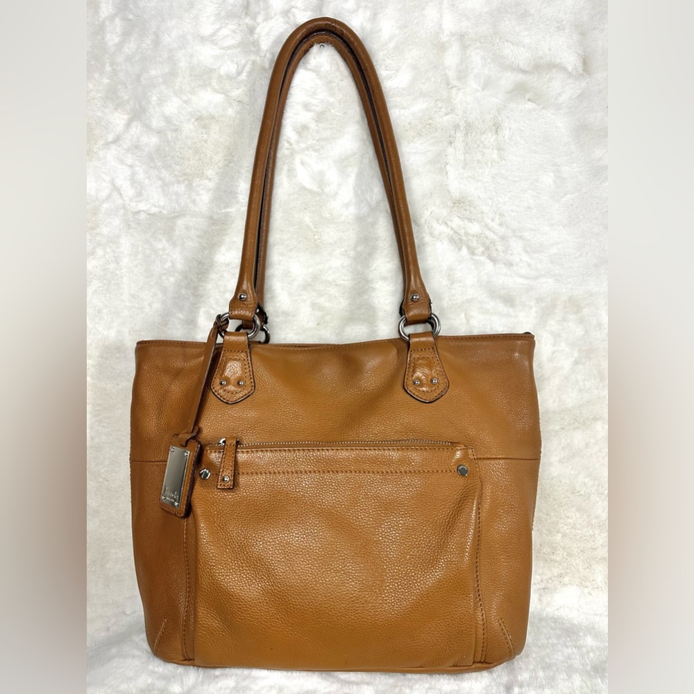 Tignanello Camel Pebbled Leather Handbag